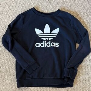 Adidas black Sweatshirt with White Trefoil Logo